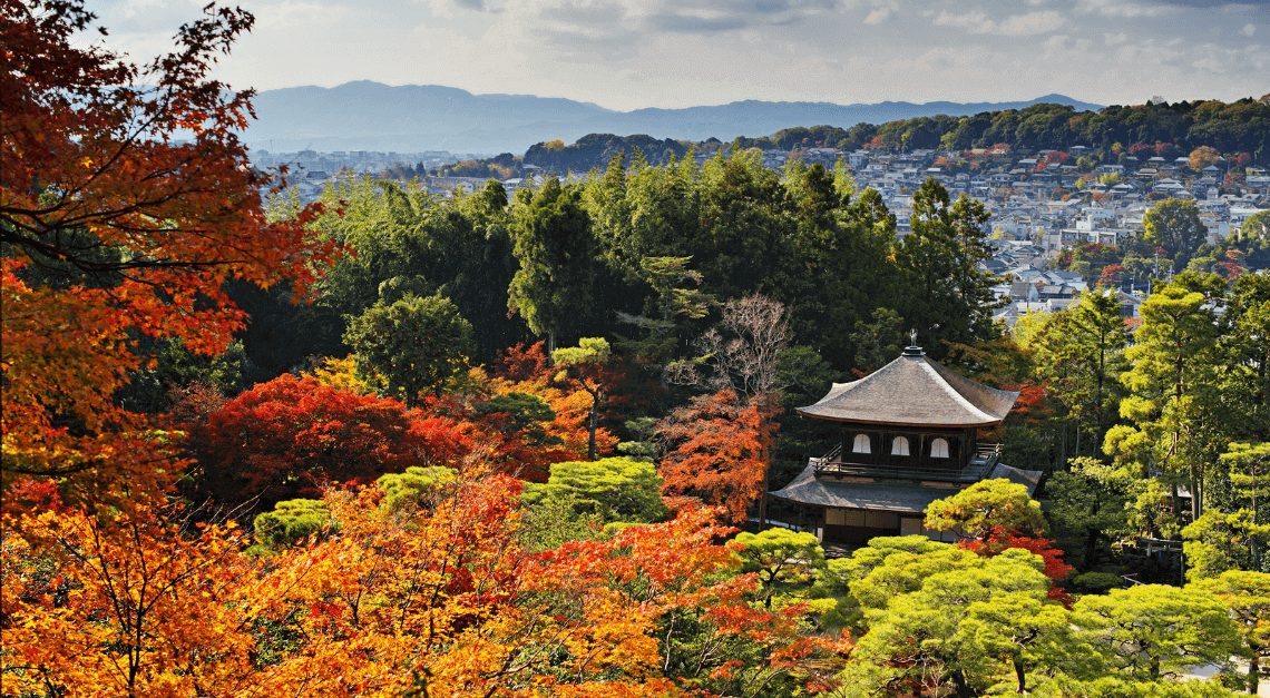 Autumn at Ginkakuji the Silver Pavilion in Higashiyama district Kyoto Japan