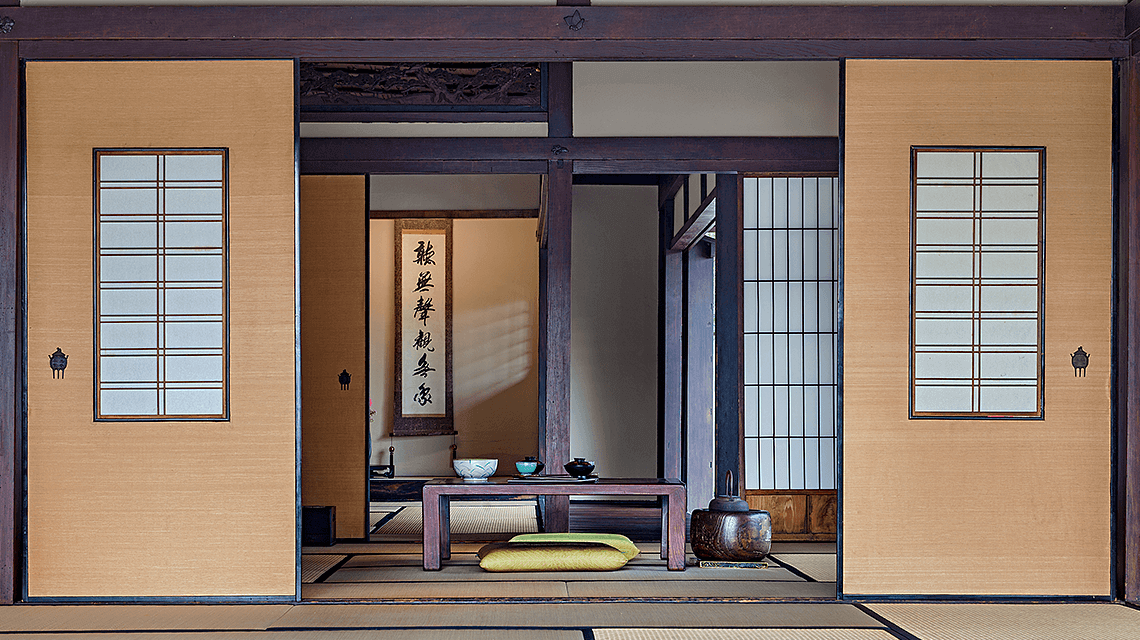The dining area of a traditional Japanese ryokan The dining area of a traditional Japanese ryokan