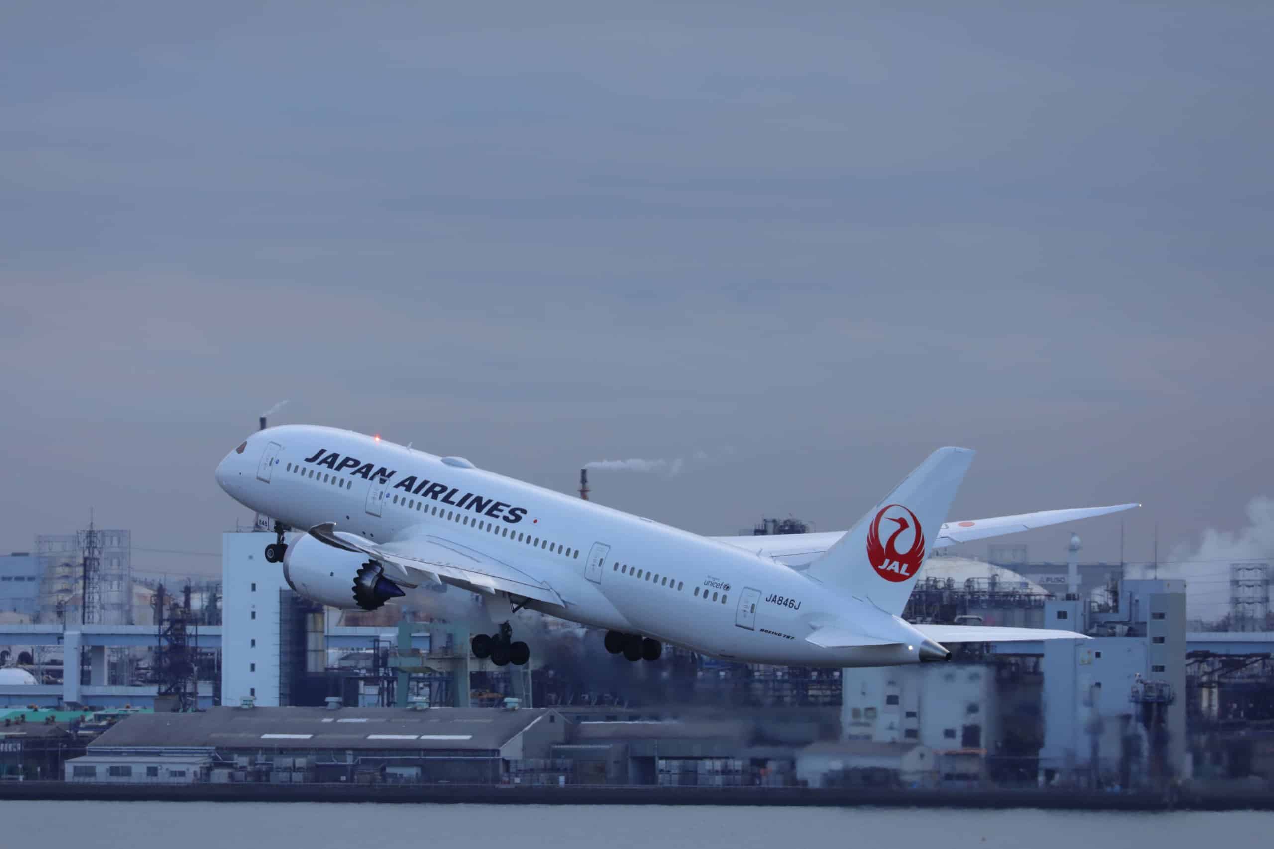 JAL Japan Airlines plane taking off