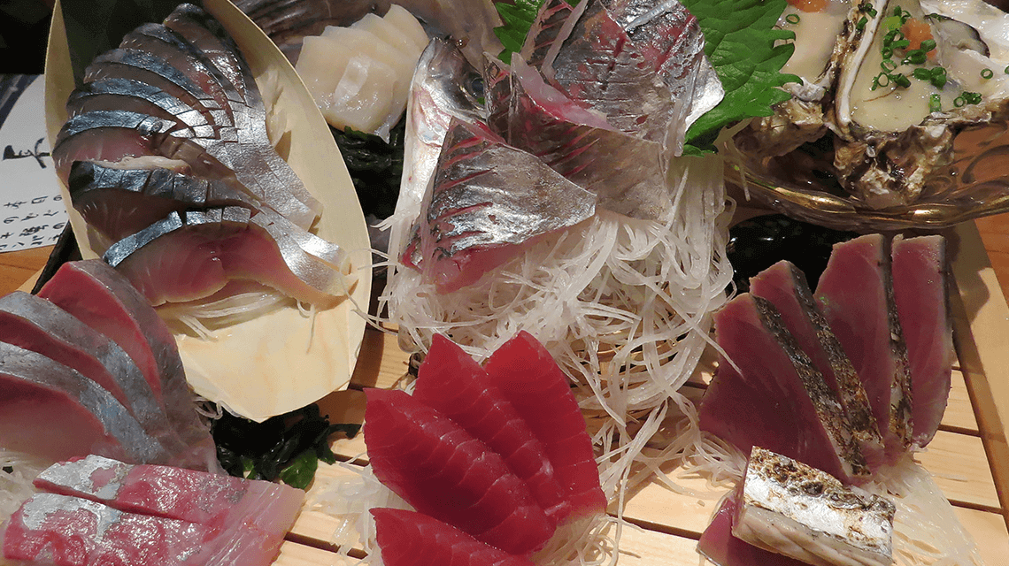 Various sashimi served at an izakaya in Japan Various sashimi served at an izakaya in Japan