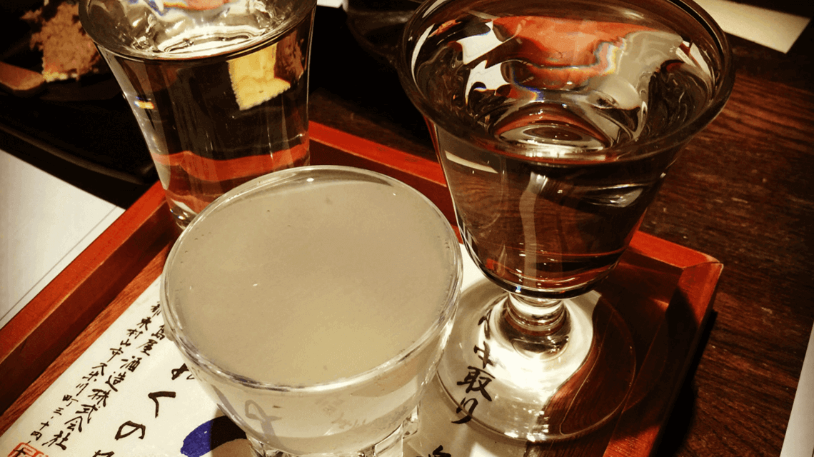 Sake tasting at Jam Hostel and Sake Bar, Kyoto, Japan Sake tasting at Jam Hostel and Sake Bar, Kyoto, Japan