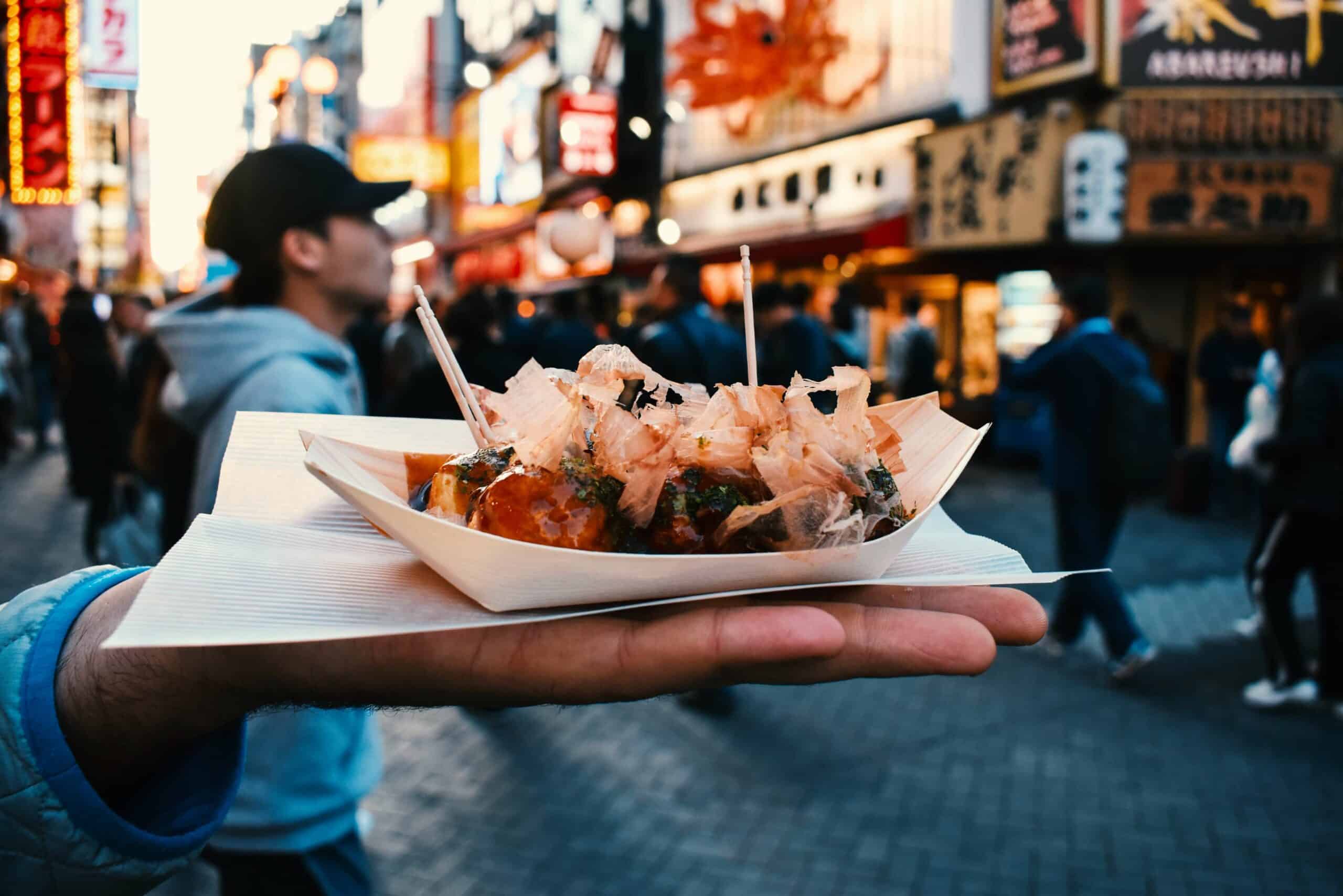 takoyaki, a casual local culinary specialty in Osaka, Japan