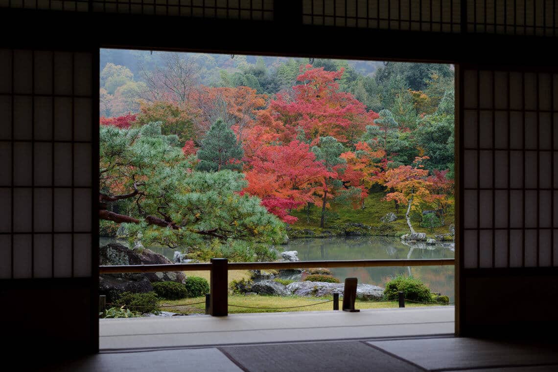 Inside Tenryu-ji in Arashiyama, Kyoto, Japan