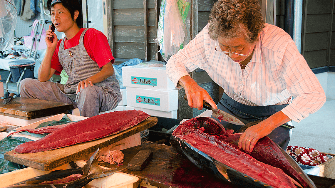 Wajima Asaichi Morning Market in the Noto Peninsula, Japan