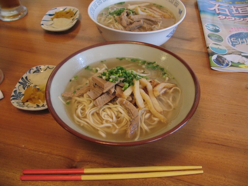 okinawa soba dish in okinawa, japan