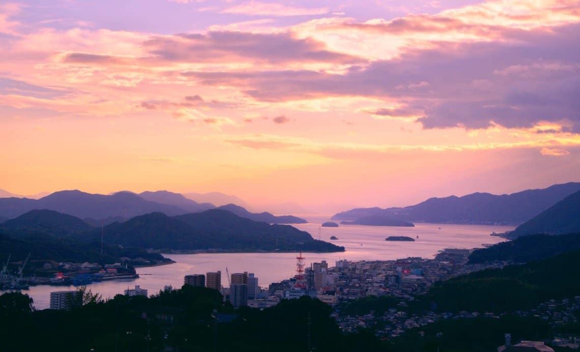 Panoramic view Onomichi Hiroshima Japan