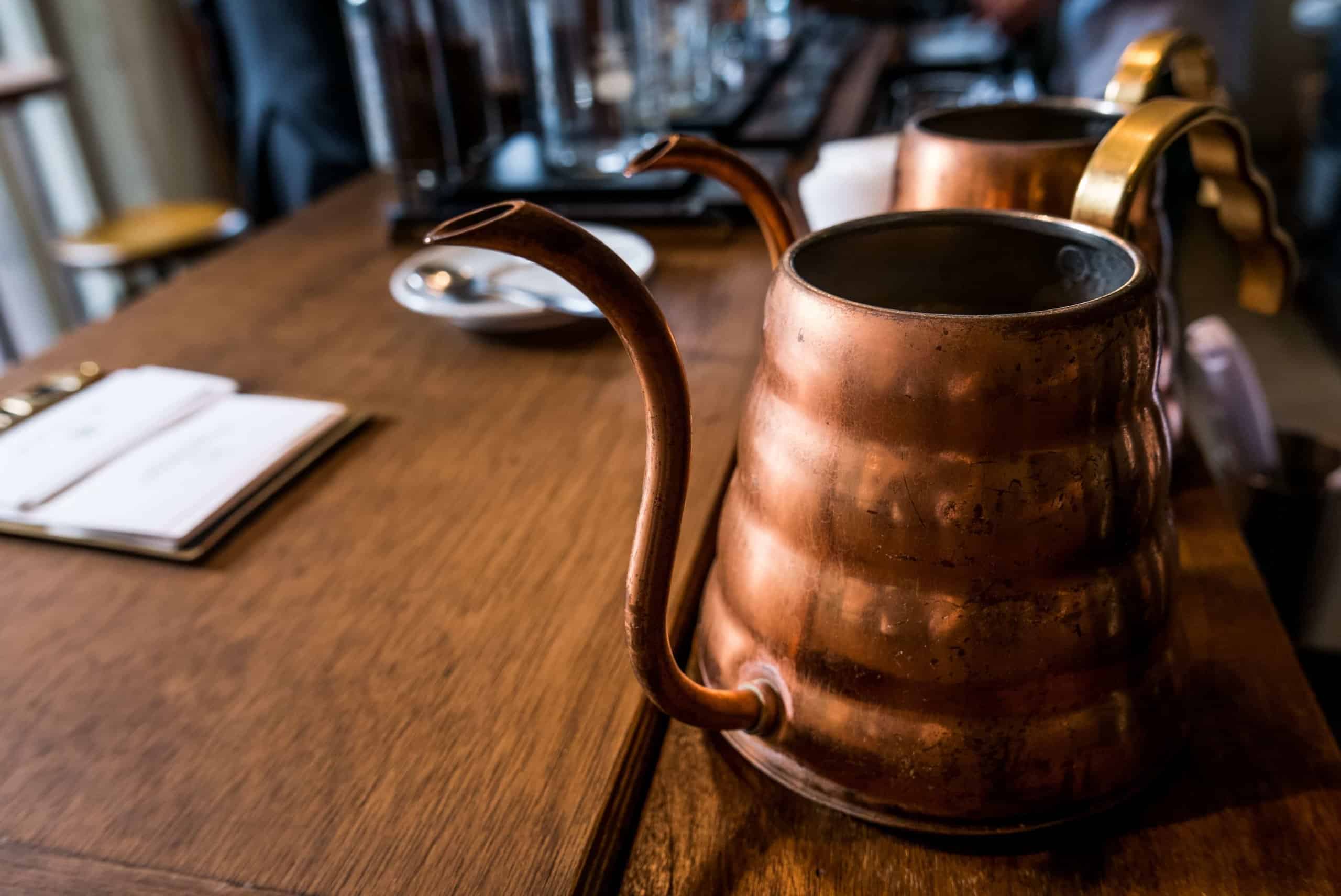 Copper tea kettles Tokyo Japan