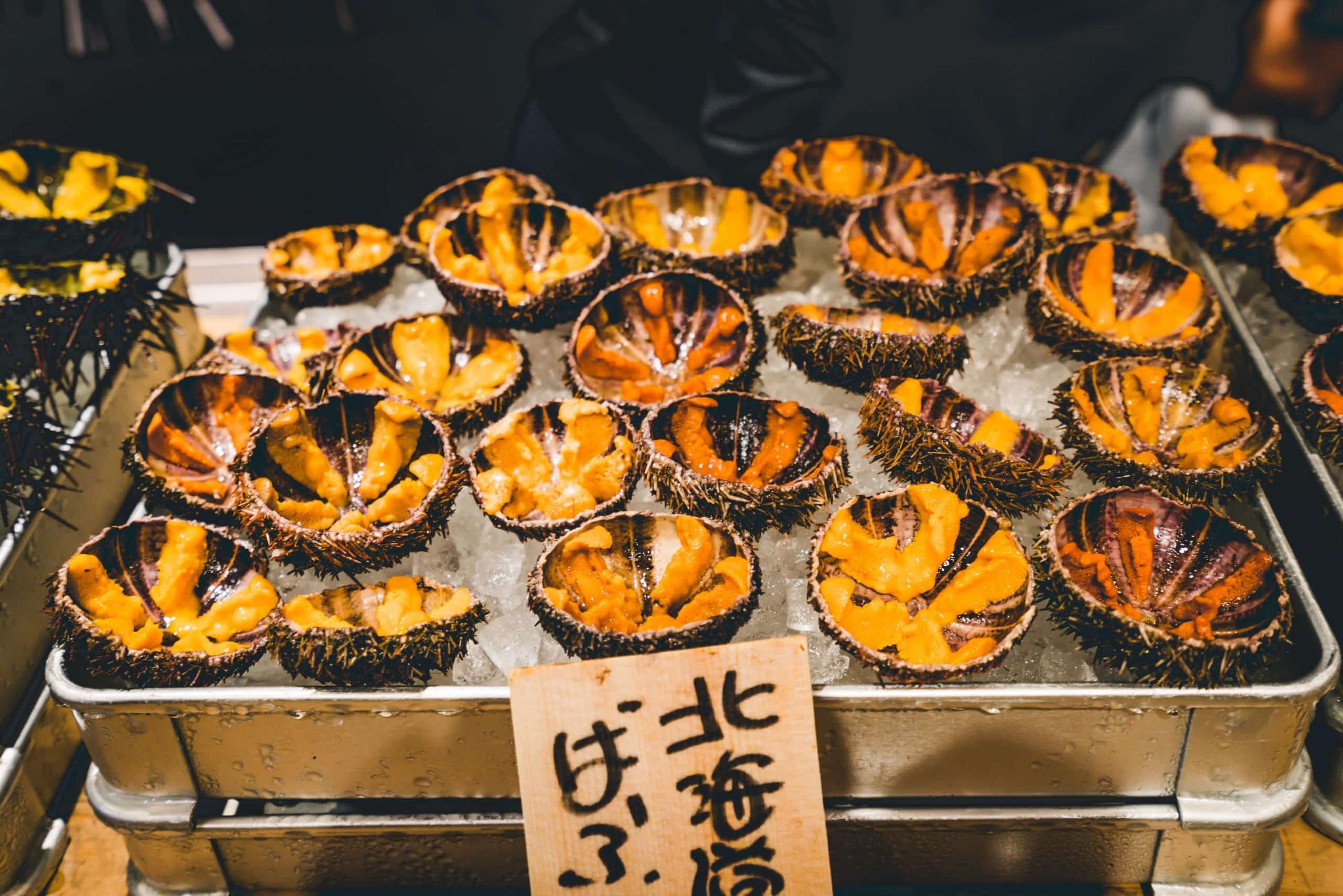 Hokkaido Uni at Tsukiji Market in Tokyo Japan