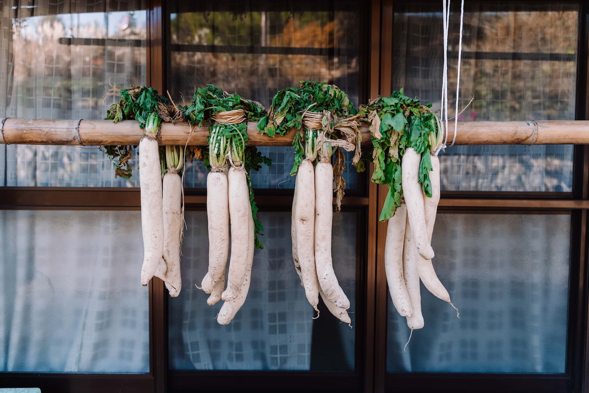 Japan countryside, vegetables on the porch